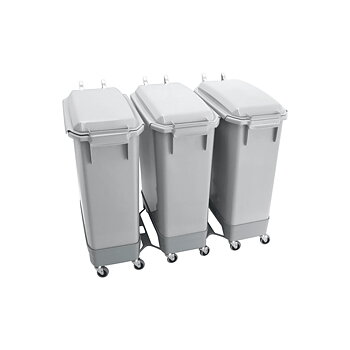 Set med tre 60L/9L kärl grå