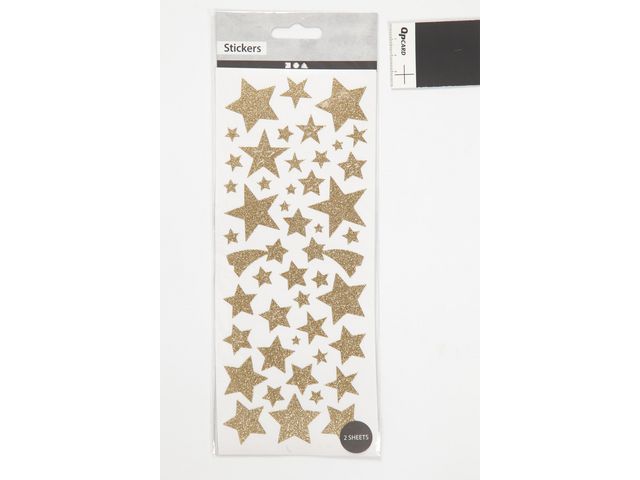 Glitterstickers guld stj&auml;rnor 110/fp
