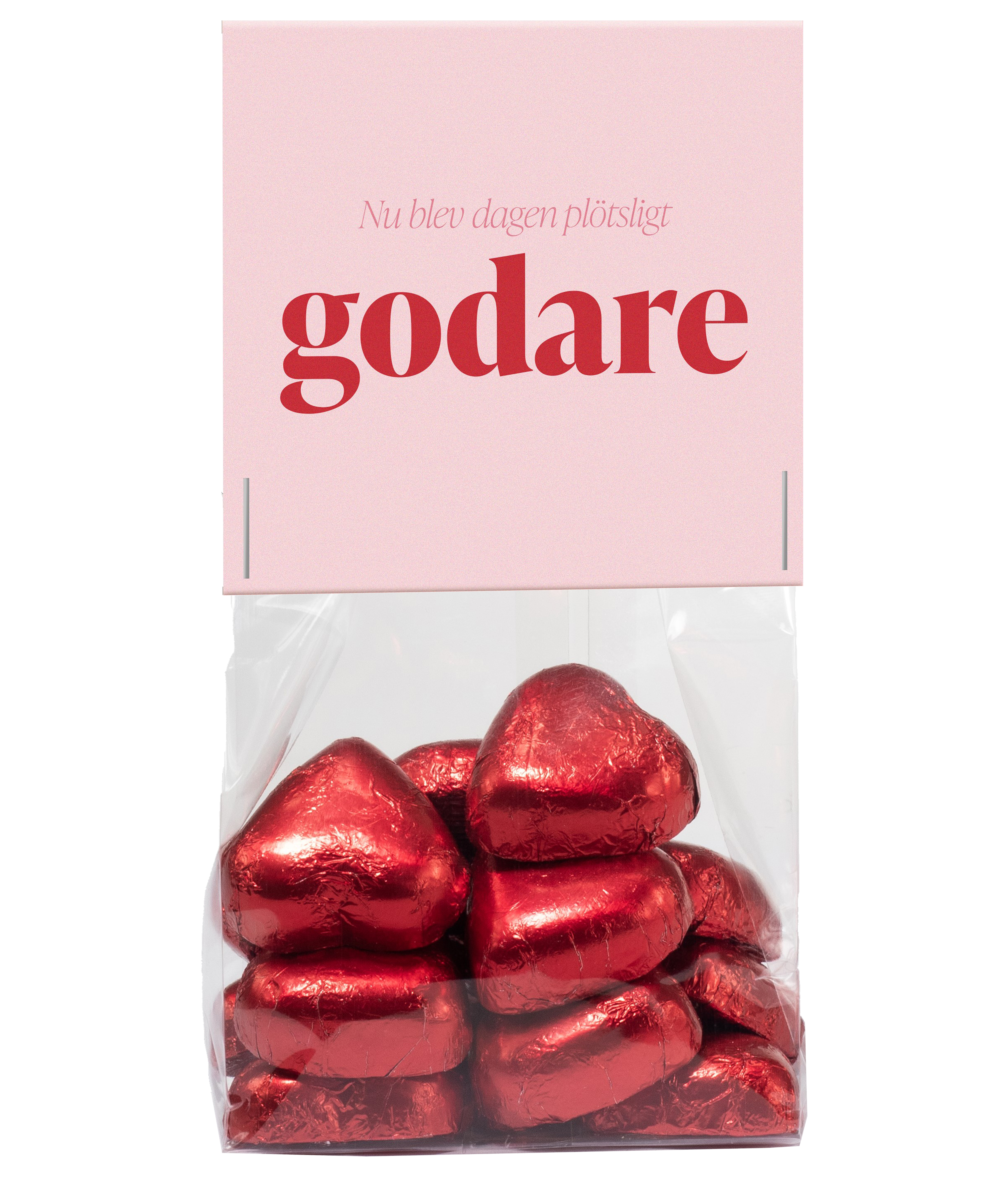 Cellofanpåse röda hjärtan 100g