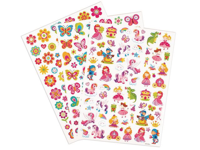 Stickers sagor, fj&auml;rilar och blommor