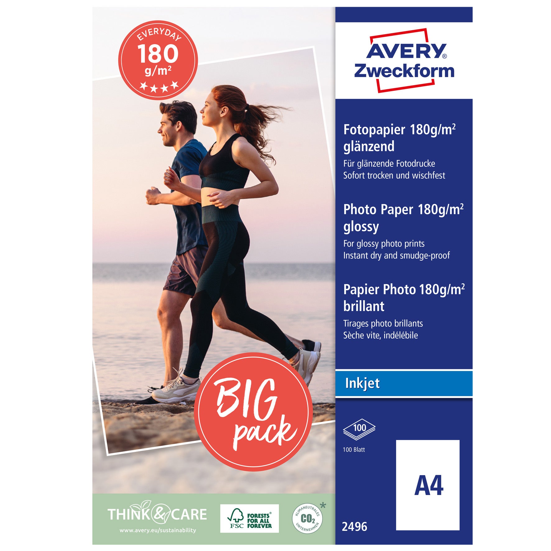 Fotopapper Glossy A4 180g 100/fp