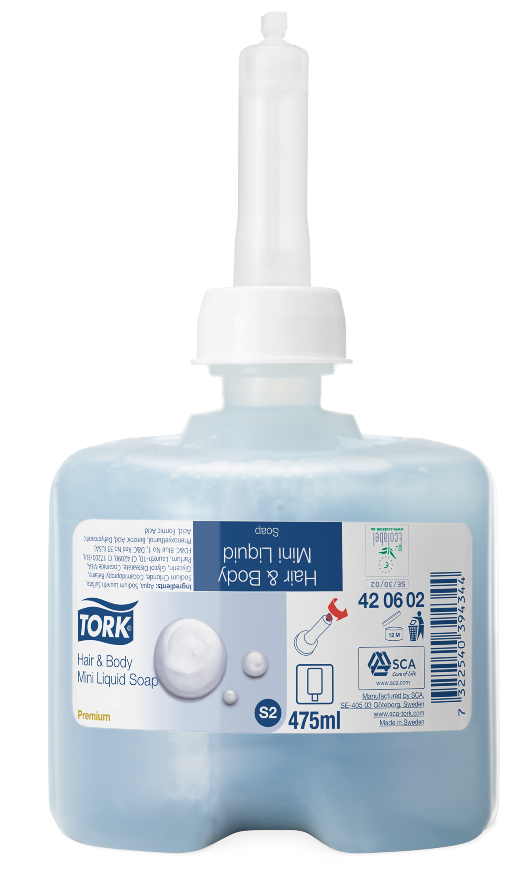 Tvål Tork Premium S2 Hair & Boby 475 ml