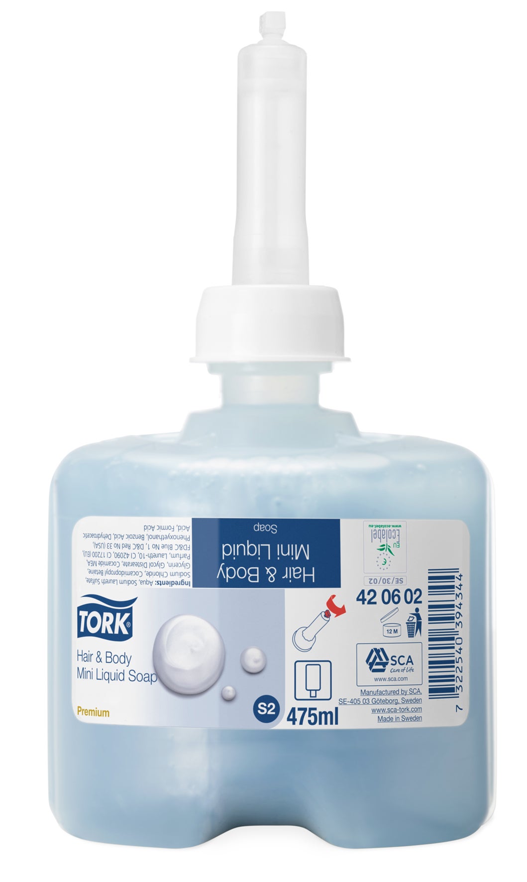 Duschcreme flytande Tork Mini S2 475 ml