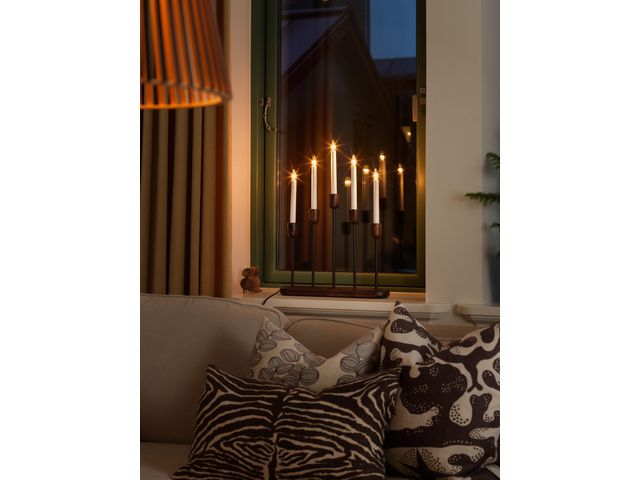 Elljusstake 5 ljus LED 38x53,5cm svart