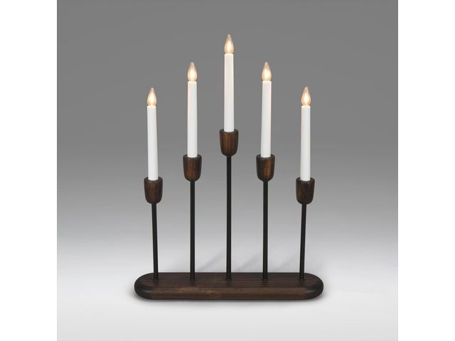 Elljusstake 5 ljus LED 38x53,5cm svart