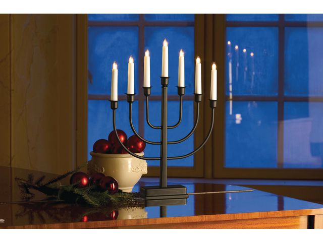 Elljusstake 7 ljus 34x45cm metall svart