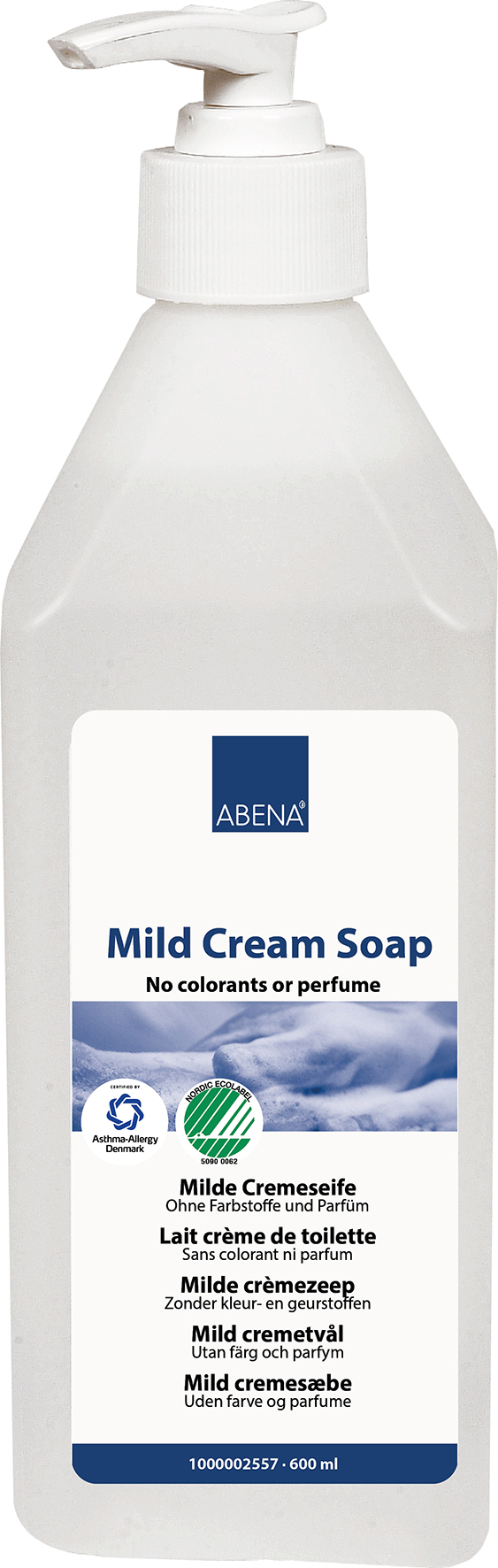 Tvål Utan parfym och färg 600 ml pumpflaska Abena