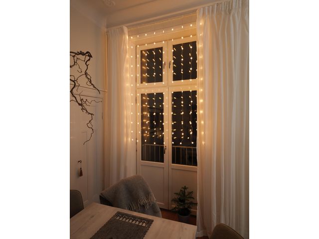 Ljusslinga gardin Star LED usb 135x180cm