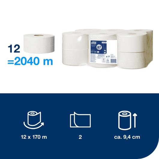 Toalettpapper Tork Mini Jumbo Advanced T2 12-pack