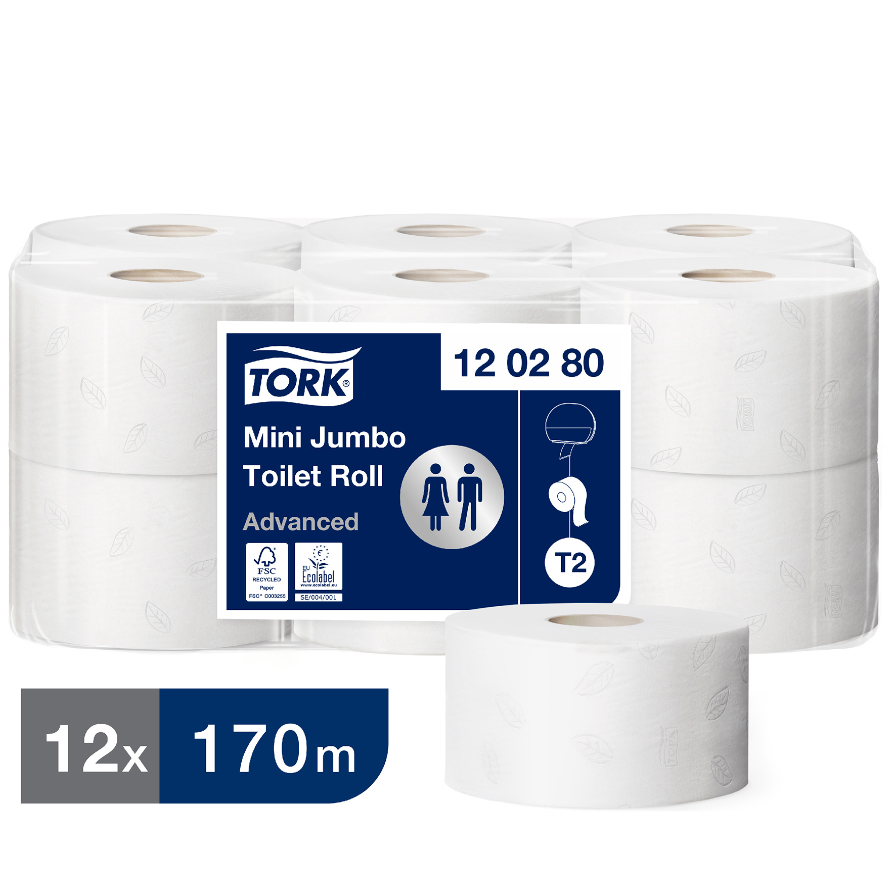 Toalettpapper Tork Mini Jumbo Advanced T2 12-pack