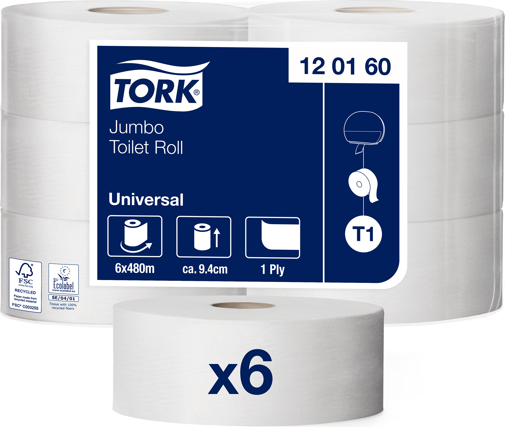 Toalettpapper T1 Uni 6/fp