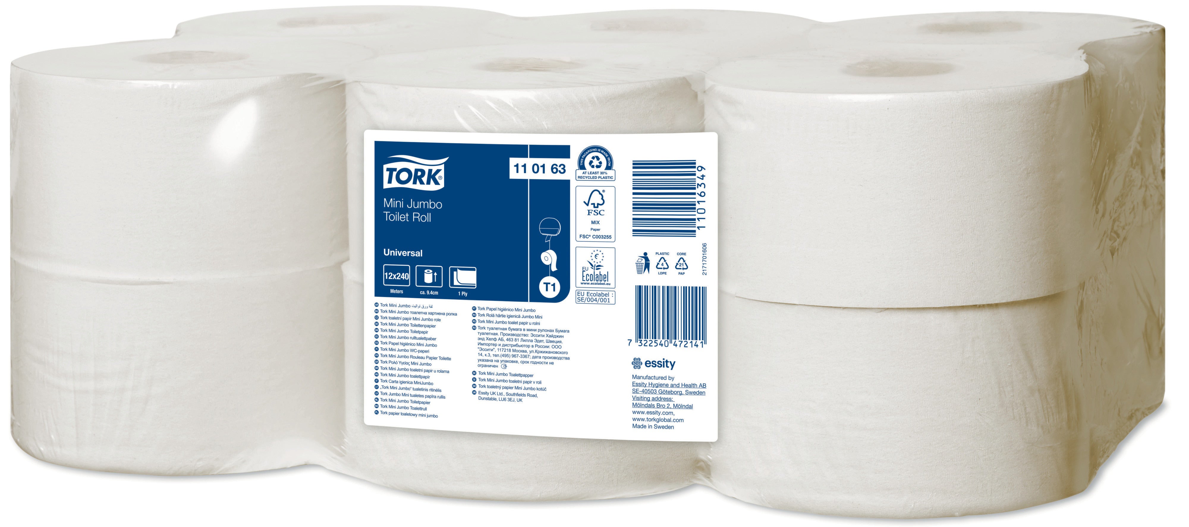 Toalettpapper Jumbo Universal Tork T2 12 st/bal