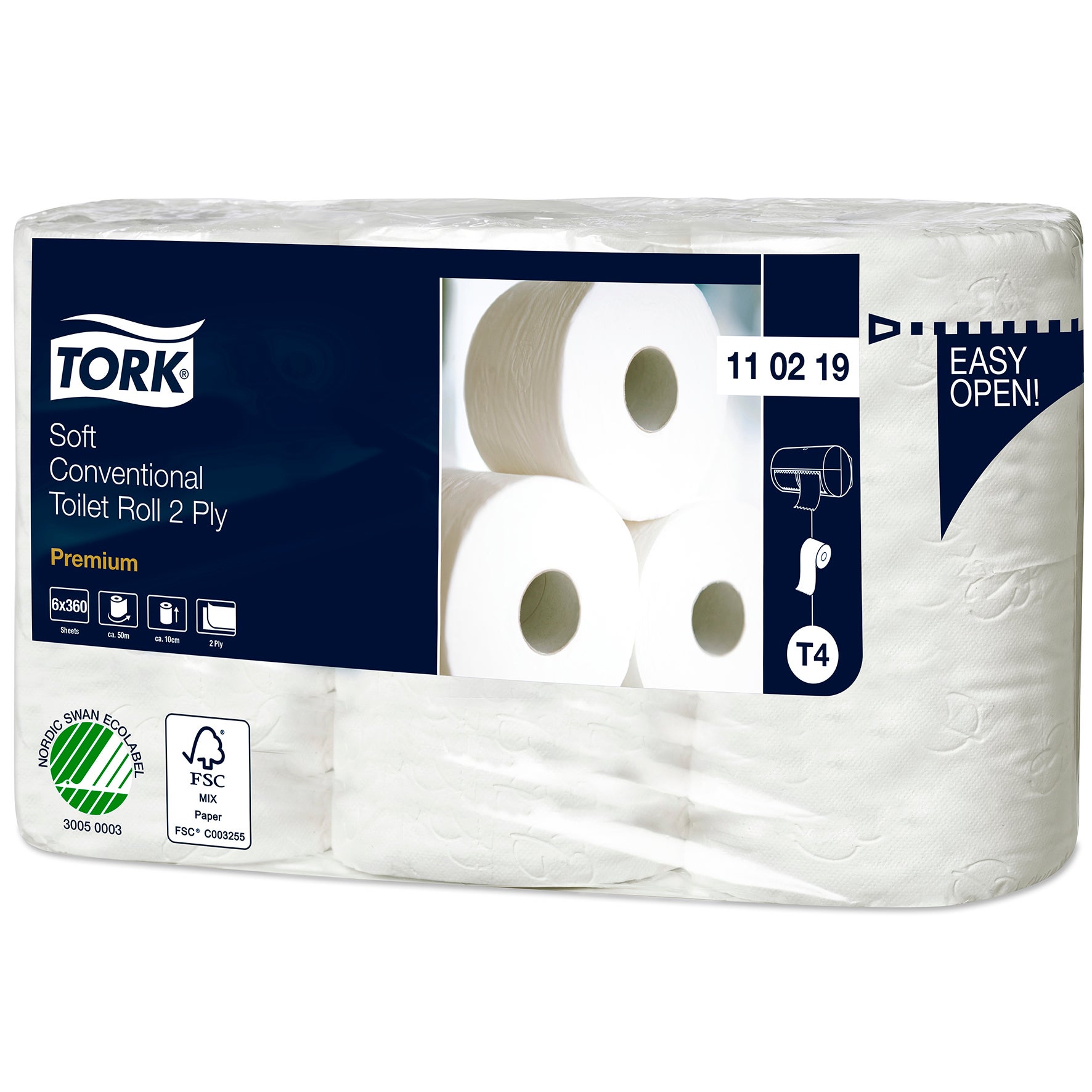 Toalettpapper mjukt 2-lagers Tork T4 42 rullar