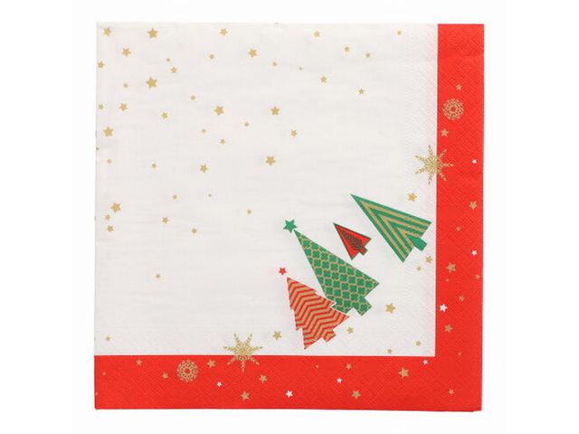 Servett Xmas Trees 3-lags 40x40cm 50/fp