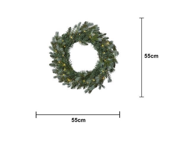 Krans Greyland med belysning 55cm LED