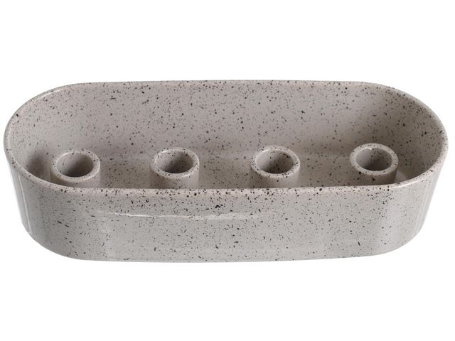 Adventsljusstake 24,9x5,7cm grå