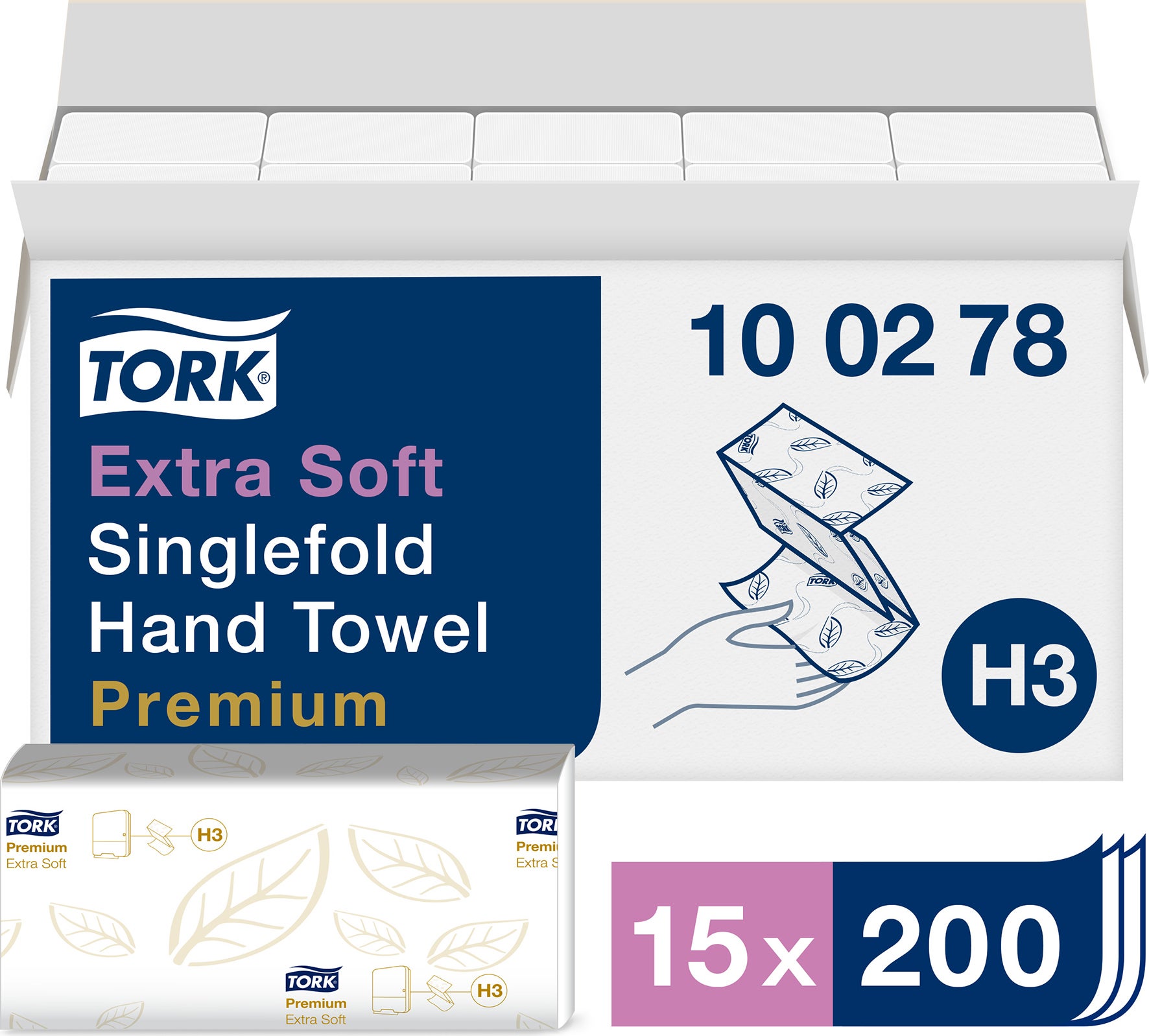 Handduk Extra Mjuk Singlefold H3 Tork 3000/krt