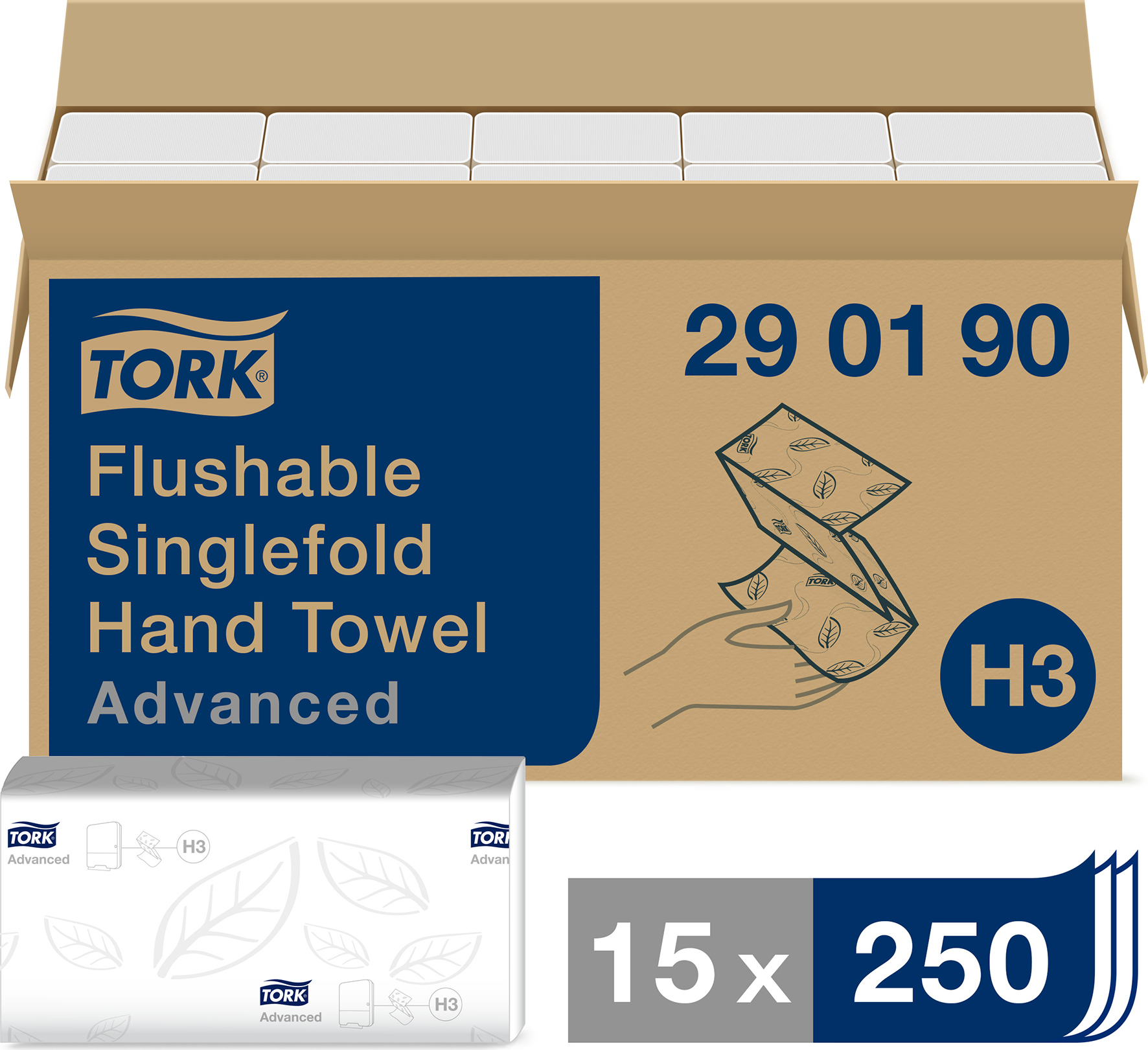 Handduk H3 Z-fold Adv 3750/fp
