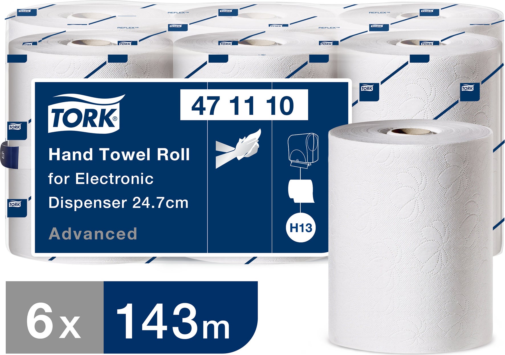 Pappershandduk på rulle H13 6-pack vit