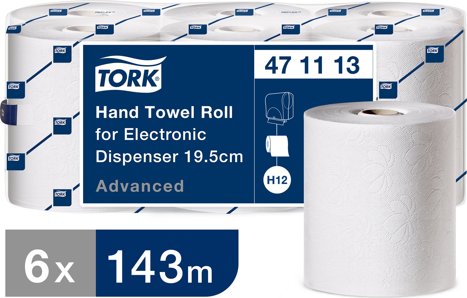 Pappershandduk på rulle Tork H12 6-pack vit