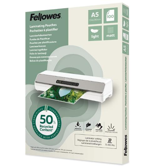 Laminat FELLOWES A5 Light Matt 100/fp