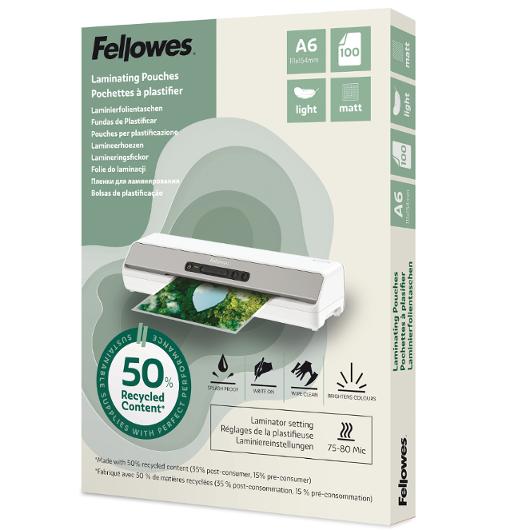 Laminat FELLOWES A6 Light Matt 100/fp
