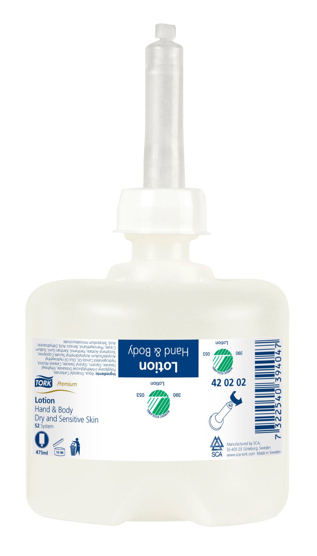 Återfuktande handlotion Tork Sensitive S2 475 ml