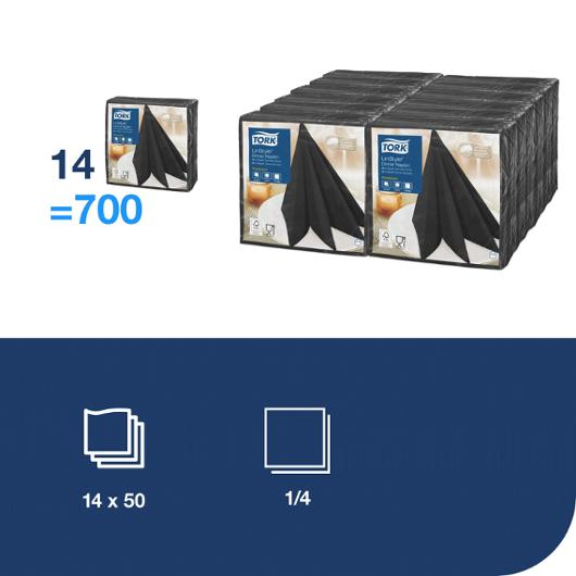 Servett TORK LinStyle Middag svart 50/fp