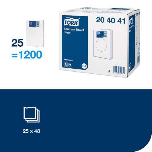 Sanitetspåsar 1,4 liter B5 25-pack vita