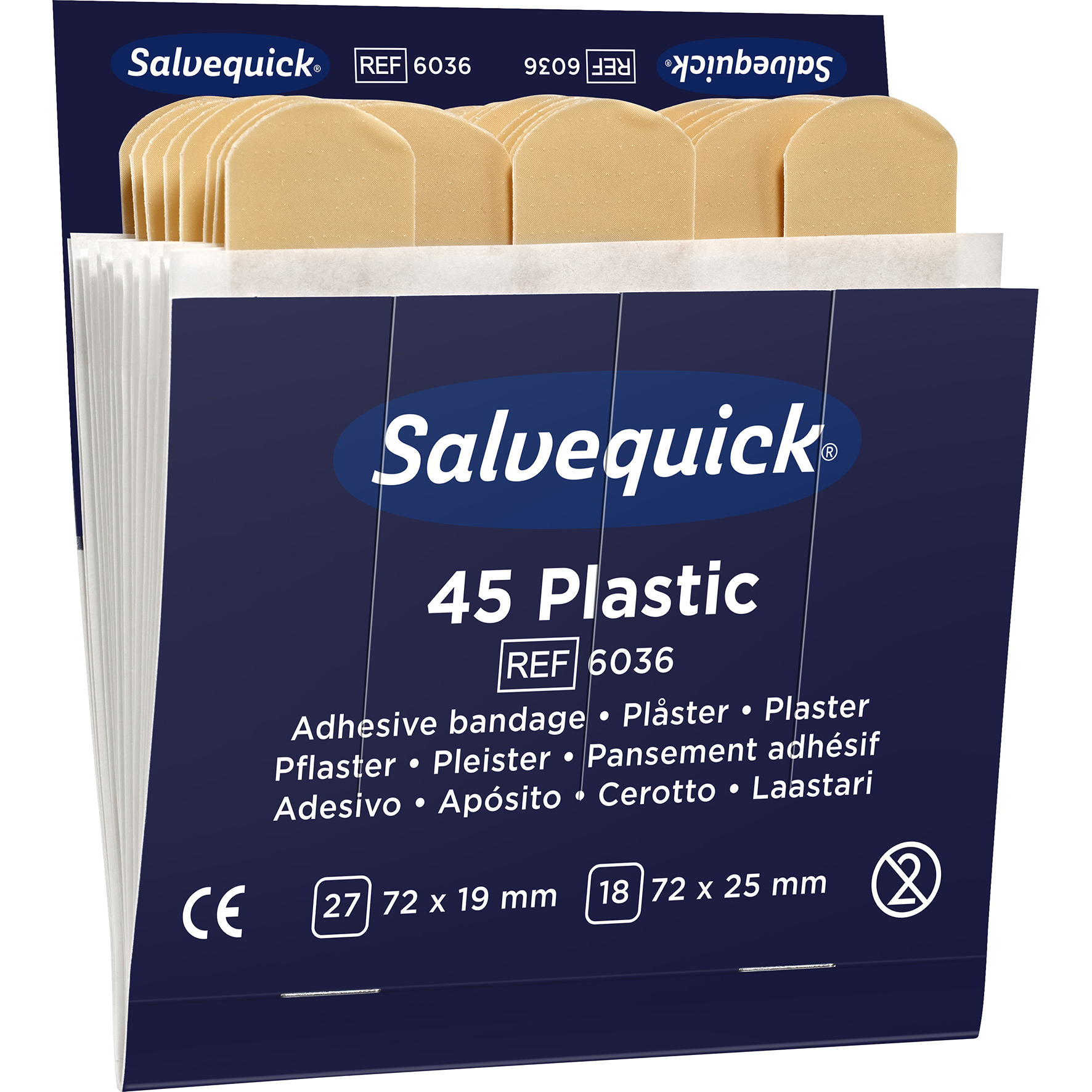 Plåsterrefill plast 6036 6 x 45 st/fp
