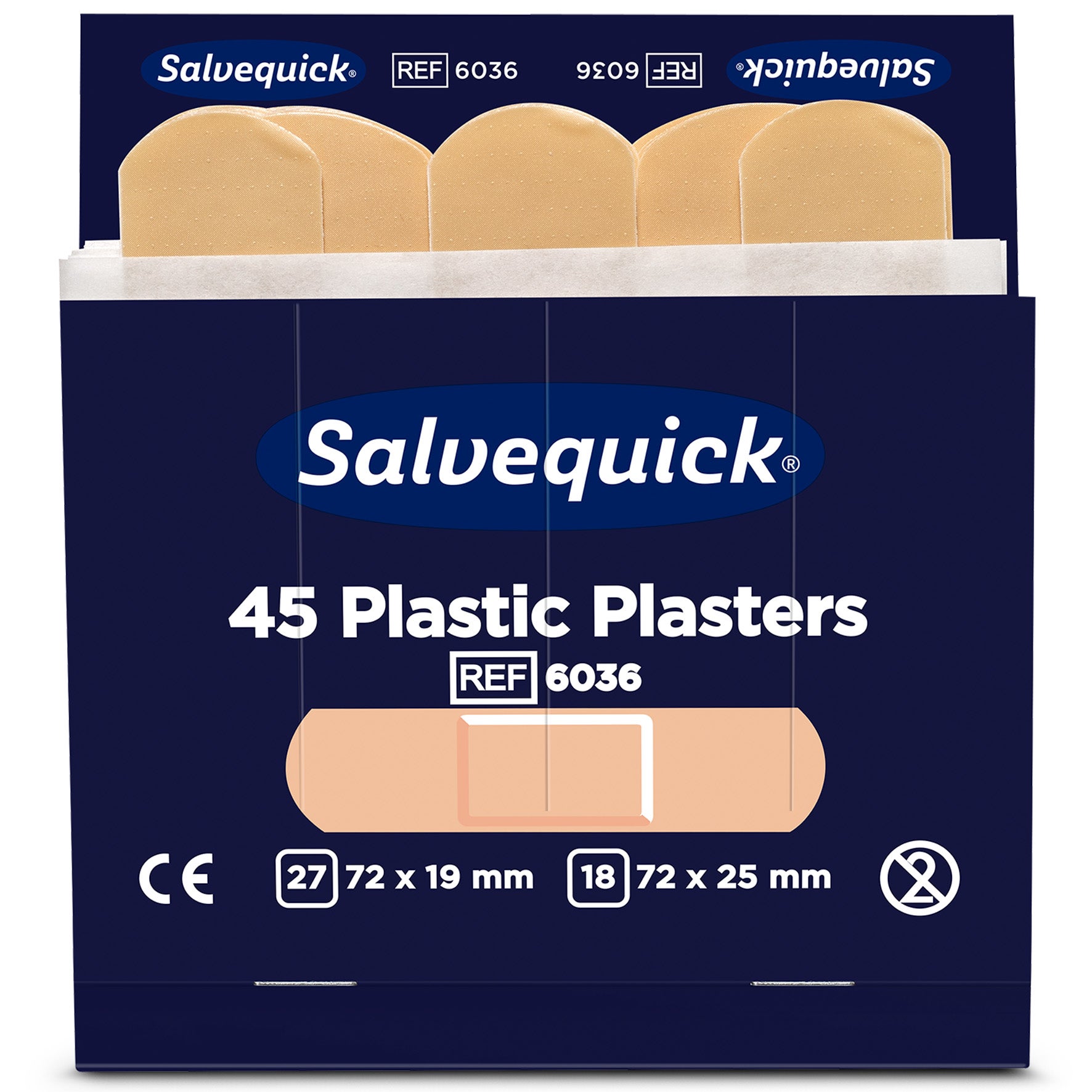 Plåsterrefill plast 6036 6 x 45 st/fp