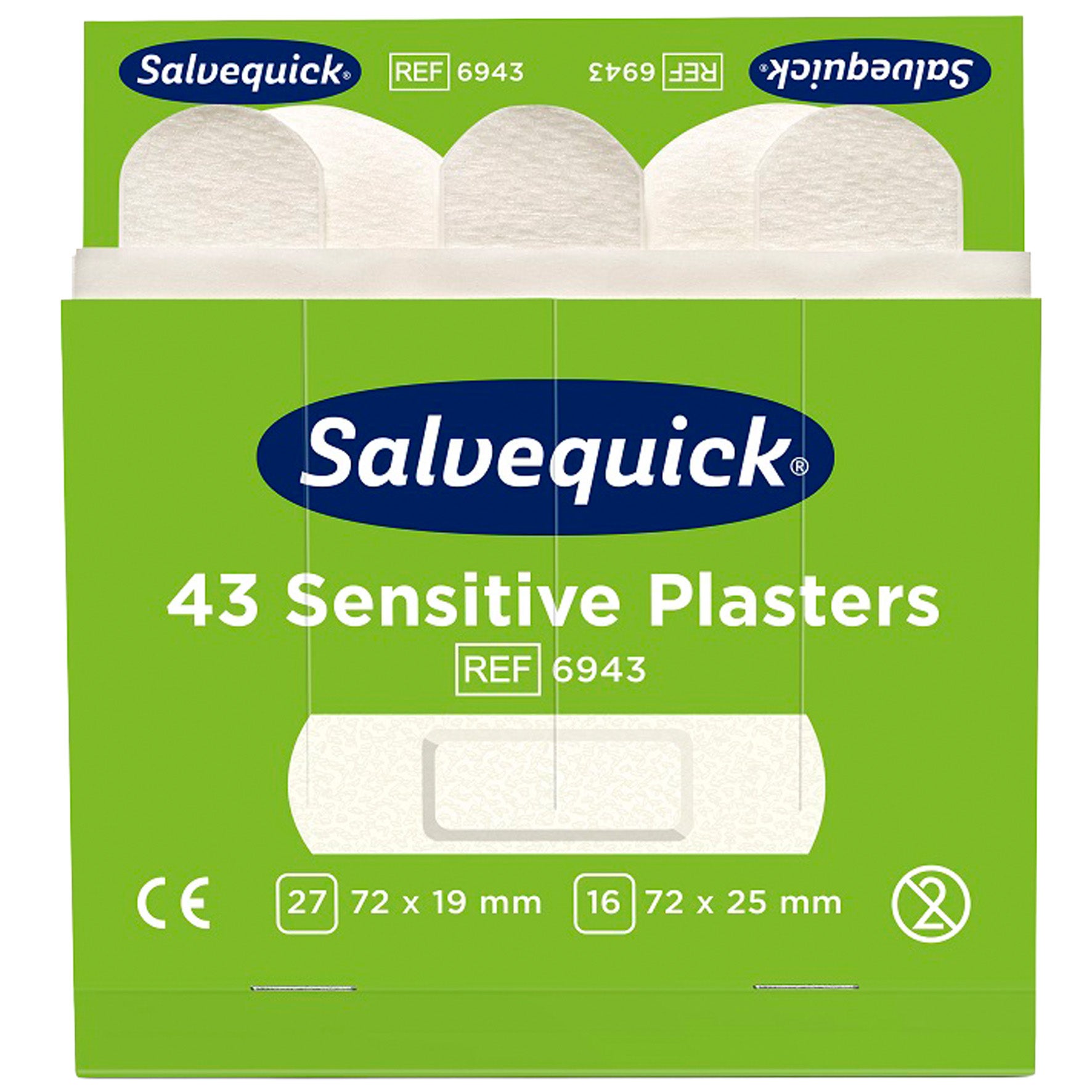 Plåsterrefill Sensitive Non-Woven 6943 Vit 6 x 43 st/fp