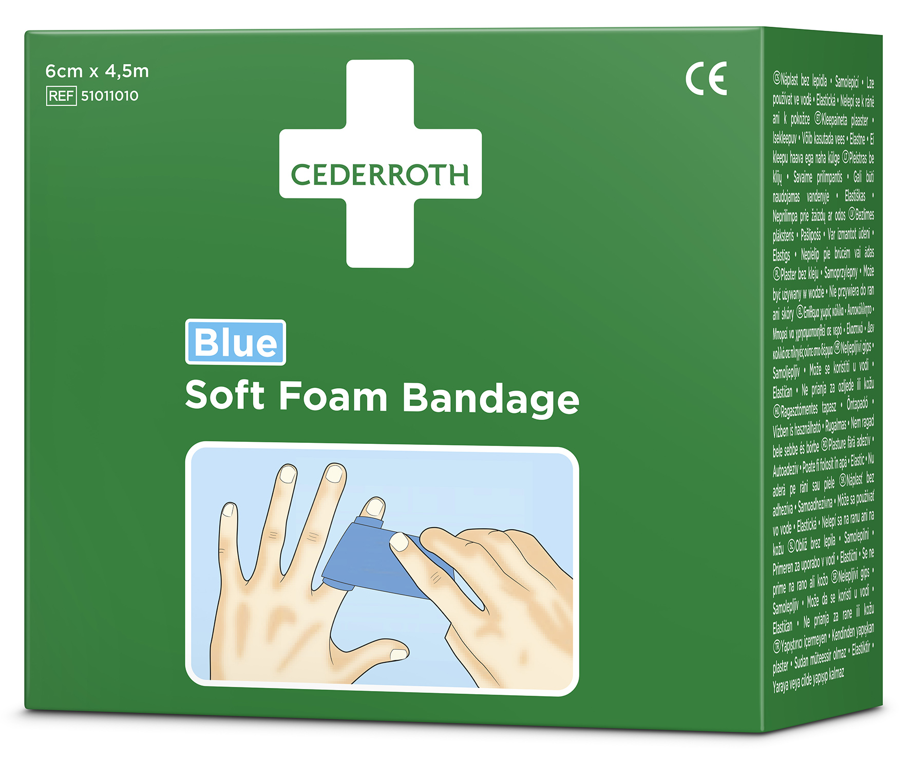 Plåster Soft Foam 6cmx4,5m Blå