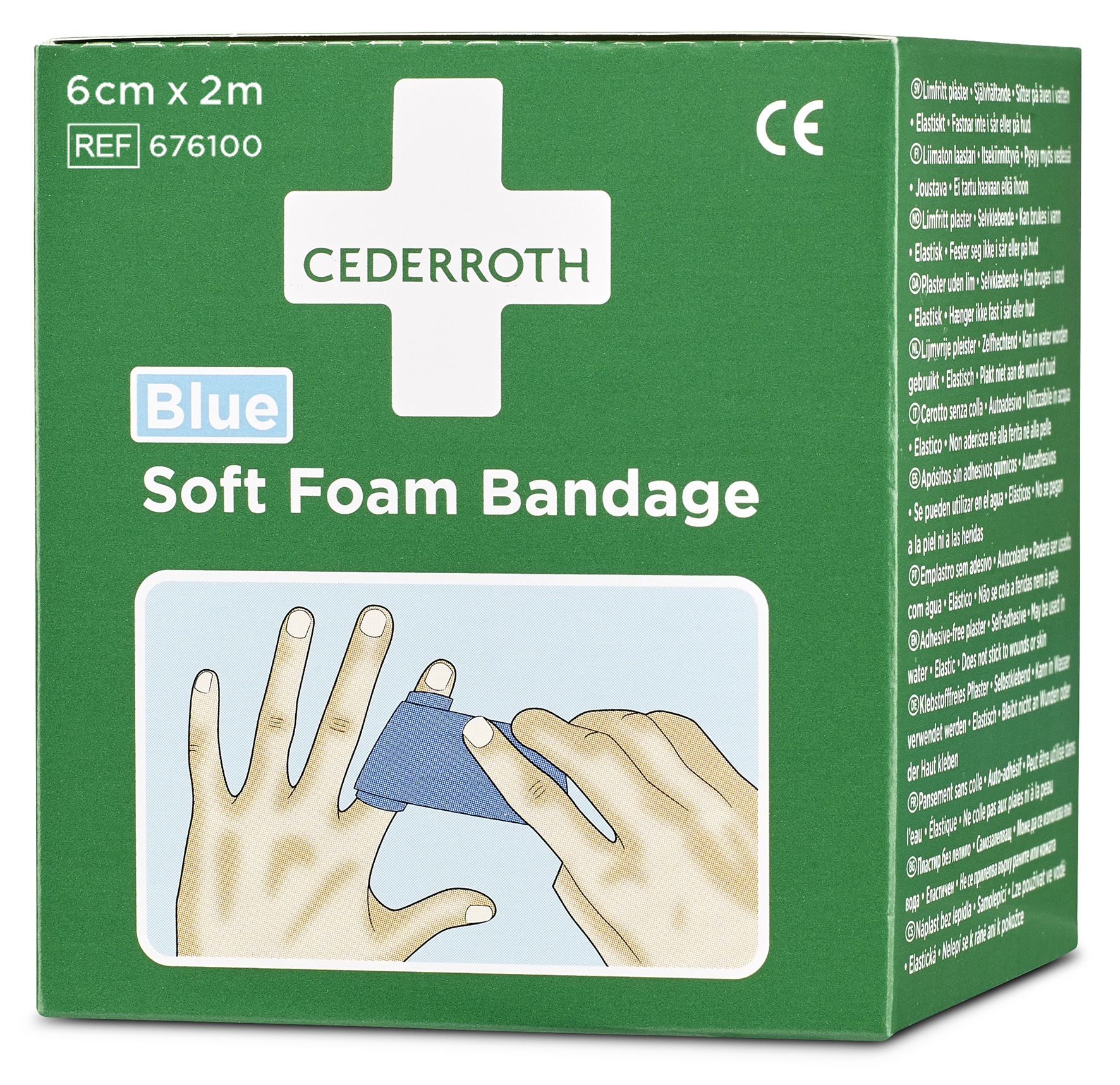 Plåster Soft Foam 6cmx2m Blå