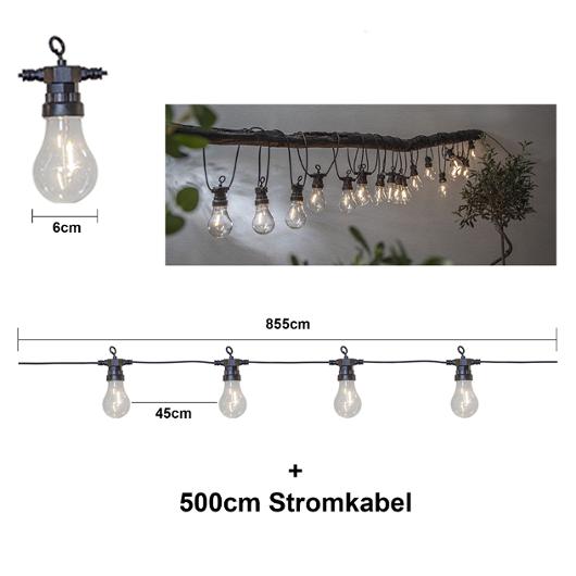 Ljusslinga Circus 20 LED 8,6 m svart