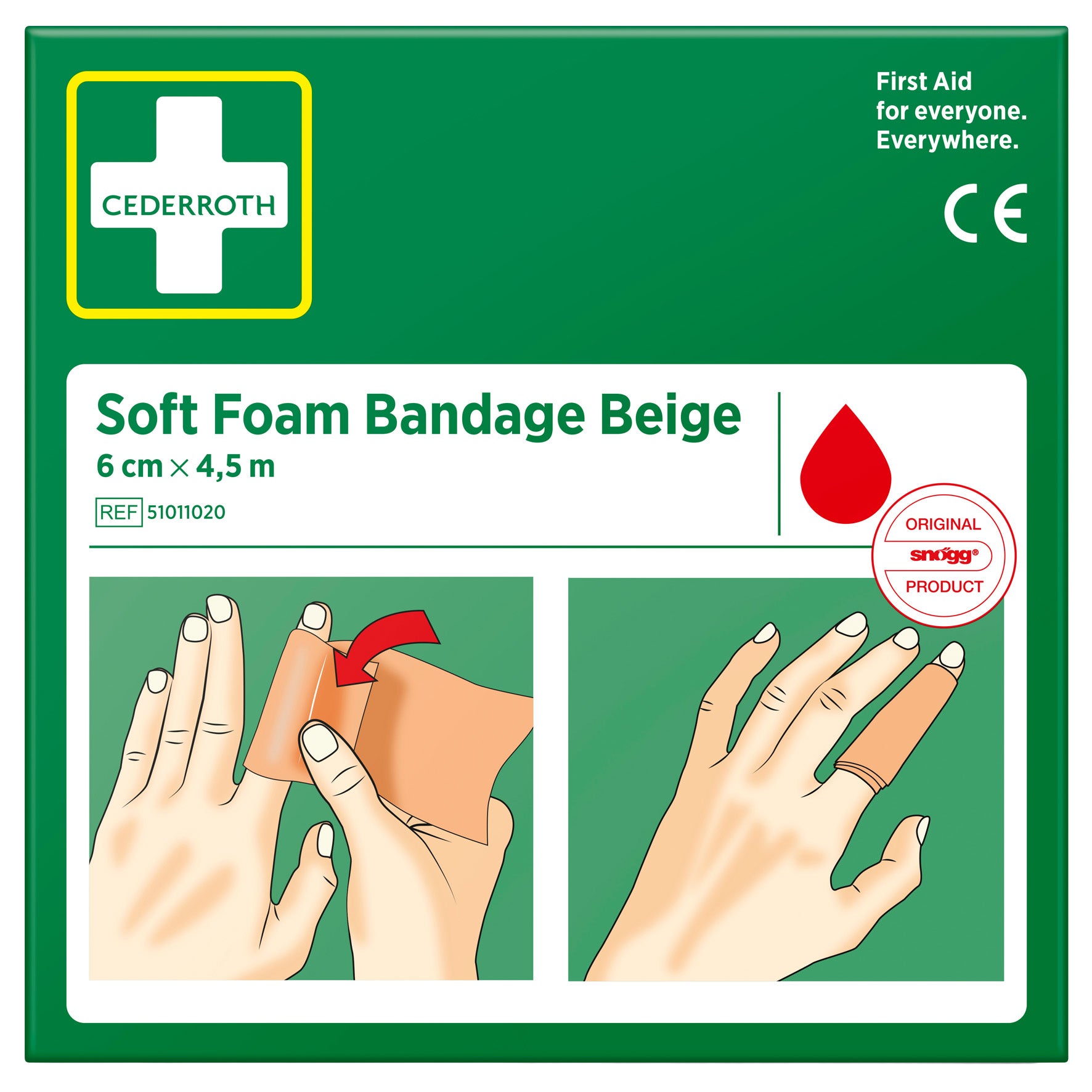 Plåster Soft Foam 60 mm x 4,5 m beige