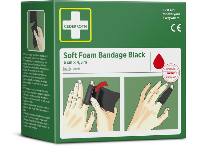 Plåster Soft Foam 60 mm x 4,5 m svart