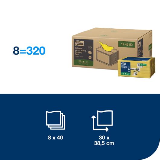 Rengöringsduk W8 Tork 40-pack gul