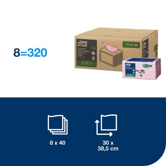 Rengöringsduk W8 Tork 40-pack röd