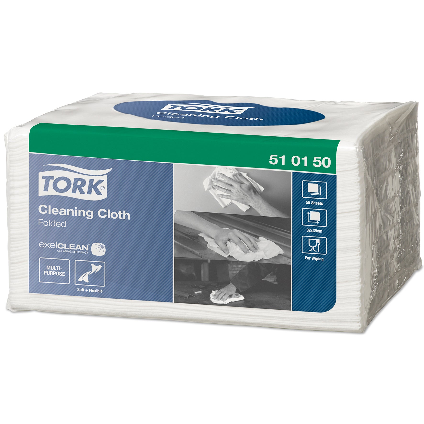 Rengöringsduk Mjuk Tork W8 55-pack vit