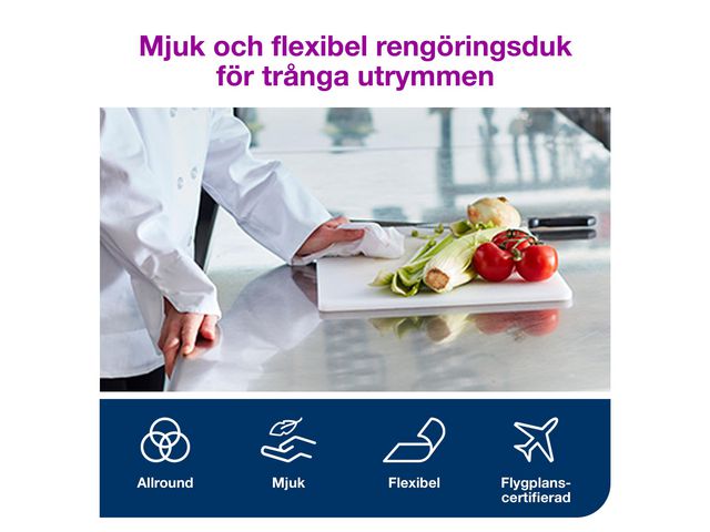 Rengöringsduk Mjuk Tork W8 55-pack vit