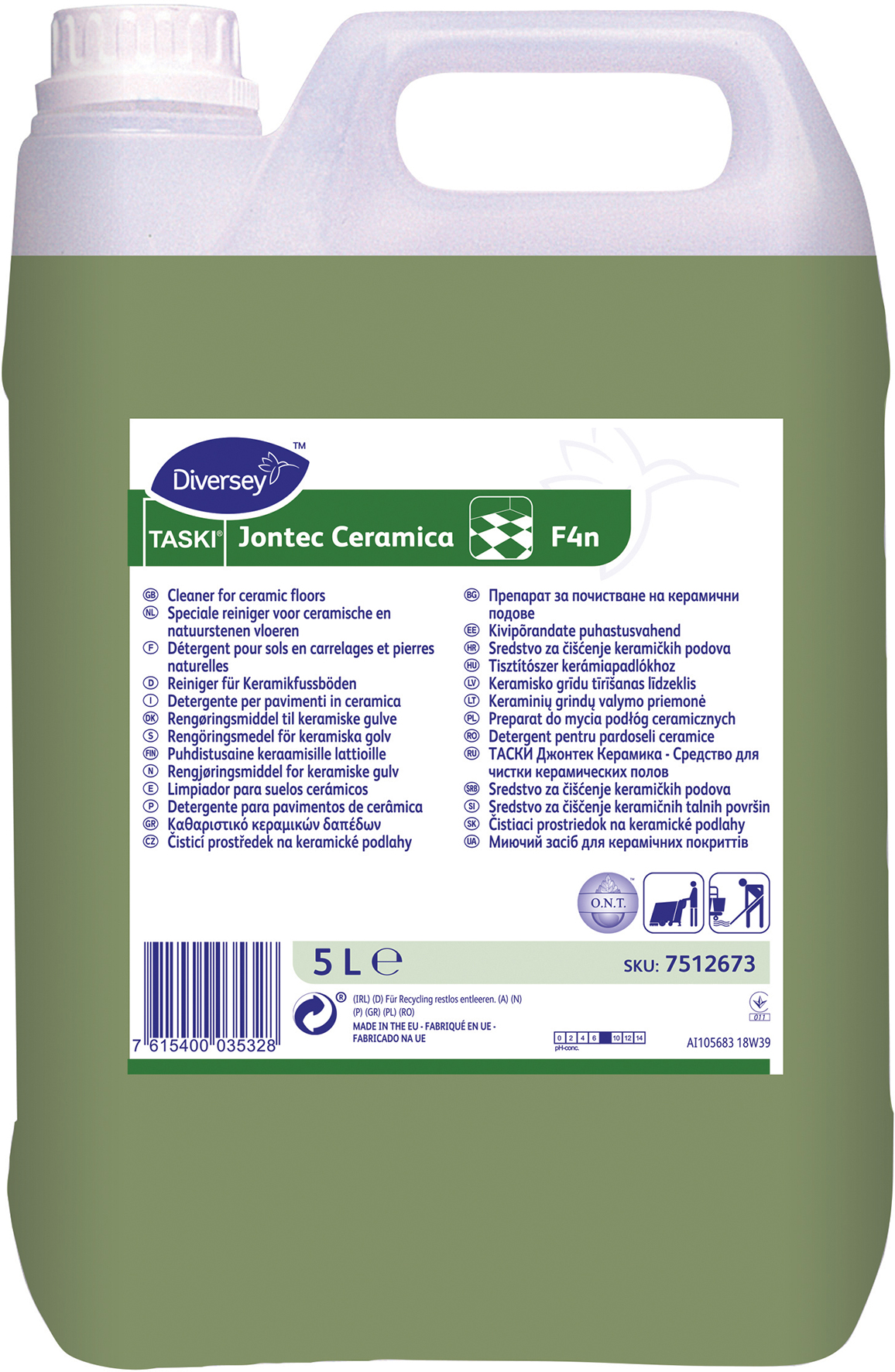 Rengöringsmedel keramiska golv Taski Jontec Ceramica W412 5 liter