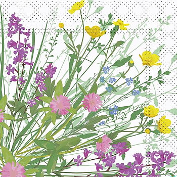 Servett Flora 2-lags 25x25cm 20/fp