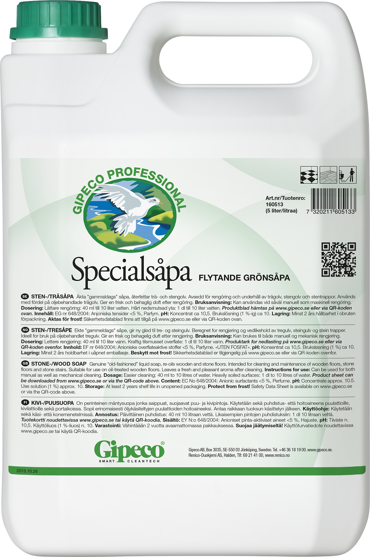 Såpa Special Flytande grön Gipeco 5 liter