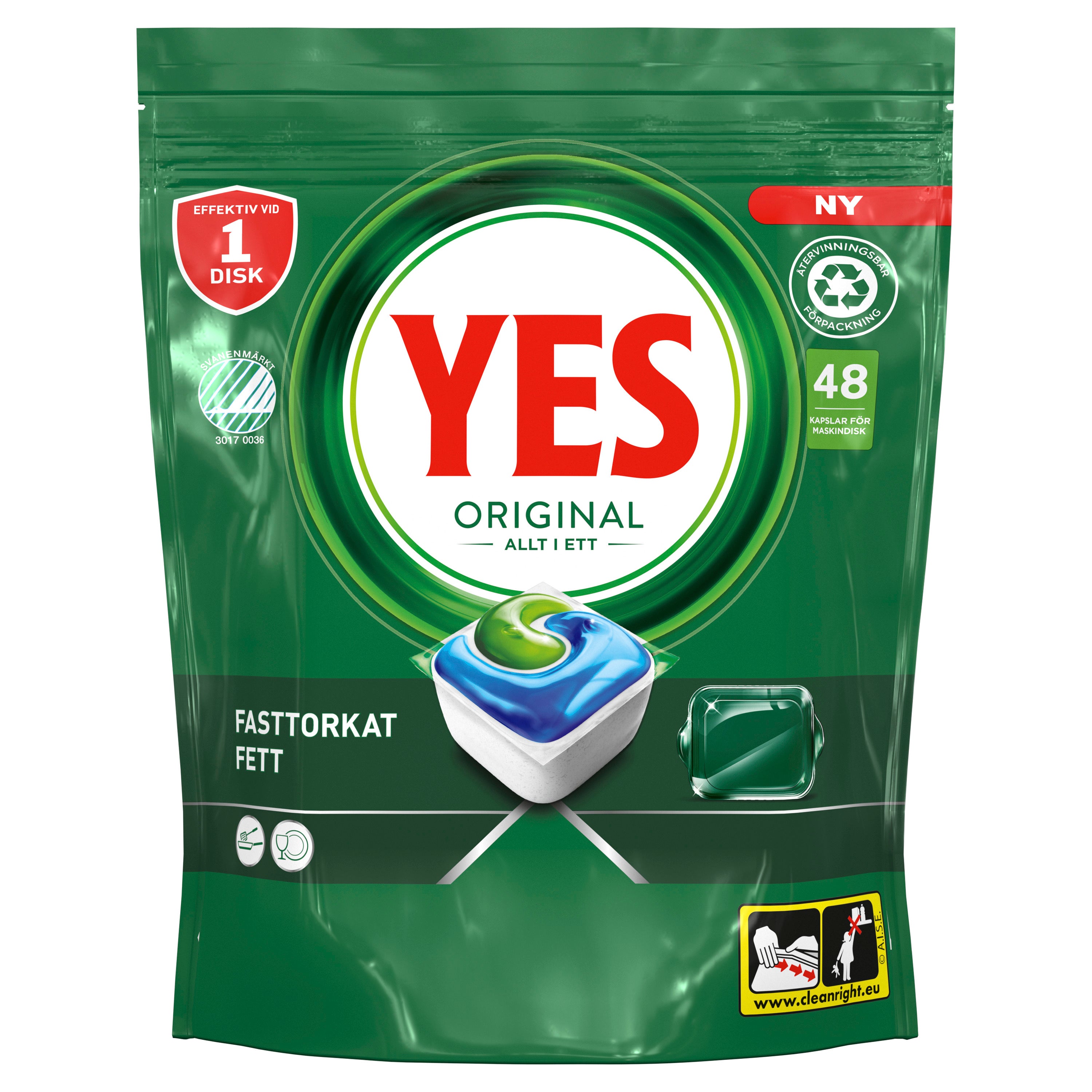 Diskmaskinstabletter YES All in One 48-pack