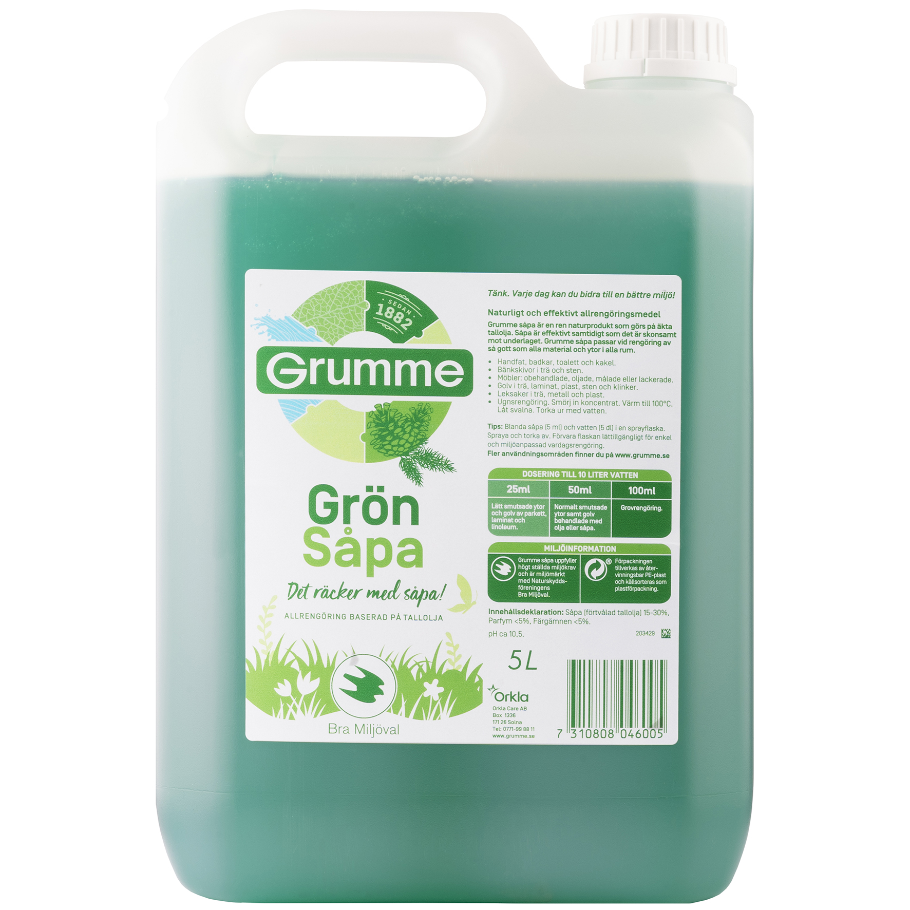 Såpa Grön Grumme 5 liter