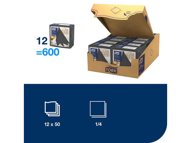 Servett TORK LinStyle antr 39x39cm 50/fp