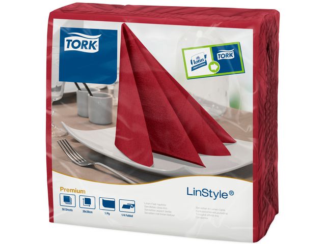 Servett TORK LinStyle vröd 39x39cm 50/fp