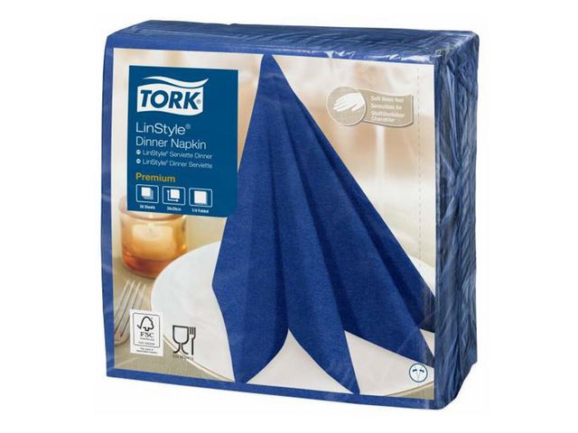 Servett TORK LinStyle blå 39x39cm 50/fp