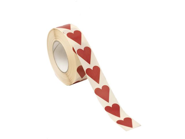 Etikett hjärta röd 19x24mm 1000/rl